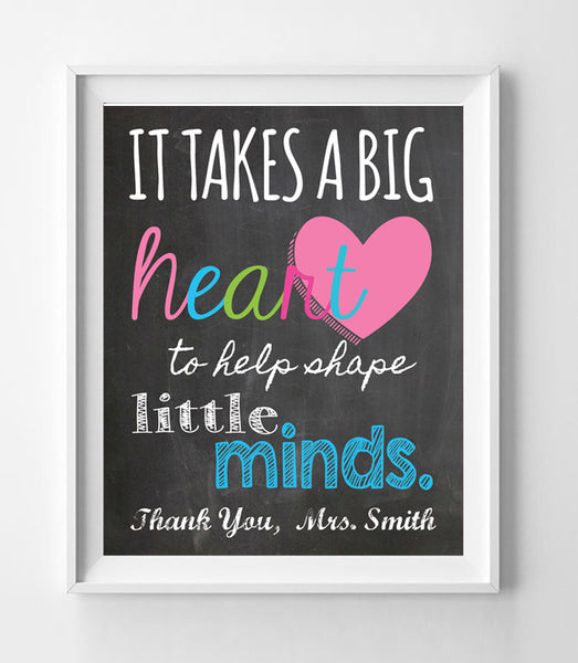 Printable PERSONALIZED TEACHER Appreciation Digital Print Wall Decor