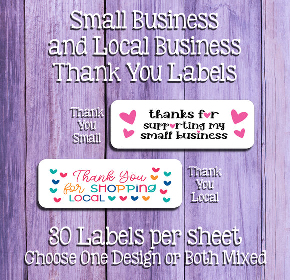 Support Local Label Business Labels