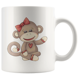 GIRL SOCK MONKEY 11oz Coffee Mug - J & S Graphics