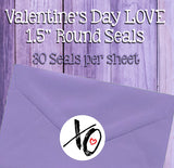 LOVE XOXO Address Labels and Matching Seals, Sets of 30, Personalized, Valentine's Day - J & S Graphics