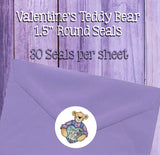 TEDDY BEAR "Bee" Mine Address Labels and Matching Seals, Sets of 30, Personalized, Valentine's Day - J & S Graphics