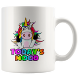 Today's Mood: Unicorn Giving Middle Finger COFFEE MUG 11oz or 15oz