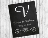 WEDDING DATE and NAMES PERSONALIZED PRINTABLE DOWNLOAD, Faux Chalkboard Background - J & S Graphics
