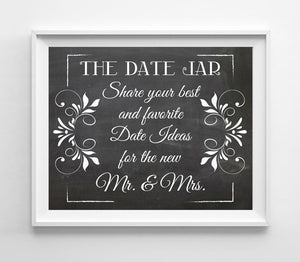 DATE JAR 8x10 Print Wedding Decor Print or Bridal / Wedding Shower - J & S Graphics