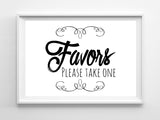 Rustic Look Take a FAVOR 8x10 Wedding or Shower Decor Print - J & S Graphics