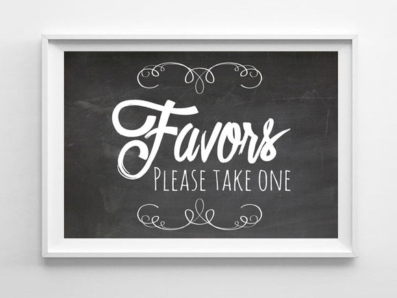 Rustic Look Take a FAVOR 8x10 Wedding or Shower Decor Print - J & S Graphics