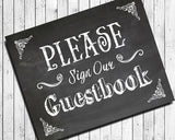 Rustic Look PLEASE SIGN OUR GUESTBOOK 8x10 Wedding Decor Print - J & S Graphics