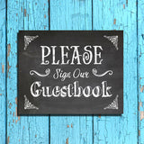 Rustic Look Sign our Guestbook, Instant Download 8x10 Printable Wedding or Any Event Sign - J & S Graphics