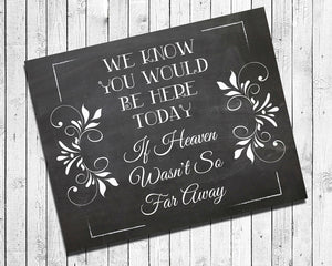 Rustic Look WEDDING MEMORIAL SIGN 8x10 Wedding Decor Print - J & S Graphics