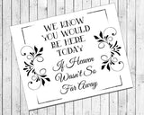 Rustic Look WEDDING MEMORIAL SIGN 8x10 Wedding Decor Print - J & S Graphics