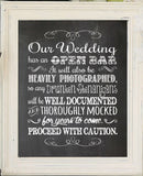 Rustic Look OPEN BAR, Humorous 8x10 Wedding Decor Print - J & S Graphics