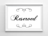 RESERVED Business or Wedding Decor Instant Download, 5x7 Sign - J & S Graphics
