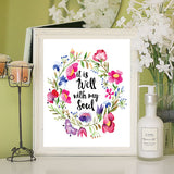 It is Well with My Soul Floral Design 8x10 Wall Art Decor INSTANT DOWNLOAD - J & S Graphics