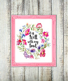 It is Well with My Soul Floral Design 8x10 Wall Art Decor INSTANT DOWNLOAD - J & S Graphics