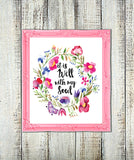 It is Well with My Soul Floral Design 8x10 Wall Art Decor PRINT - J & S Graphics
