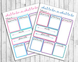 Printable Daily Planner, To Do List for Family, Desk Calendar Schedule, Planner Daily, DIY Instant Download - J & S Graphics