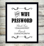 WIFI Password Instant Download 8x10 Business Sign - EDITABLE - J & S Graphics