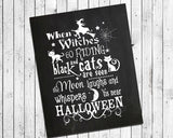 WHEN WITCHES GO RIDING Halloween Instant Download 8x10 Wall Decor - J & S Graphics
