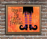 HALLOWEEN Wall Decor Witch Legs Digital Typography Instant Download Wall Art File - J & S Graphics