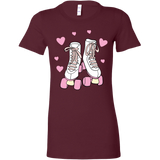 Retro White and Pink ROLLER SKATES Women's T-Shirt