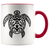 Tribal Sea Turtle Color Accent Coffee Mug