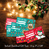 CHRISTMAS GIFT TAGS / LABELS, Digital Printable, Fill in the Blanks, Holiday Special Instant Download - J & S Graphics