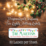 Personalized CHRISTMAS TREE LIGHTS 1 CHRISTMAS Return Address Labels - J & S Graphics