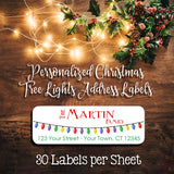 Personalized CHRISTMAS TREE LIGHTS 2 CHRISTMAS Return Address Labels - J & S Graphics