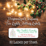 Personalized CHRISTMAS TREE LIGHTS 3 CHRISTMAS Return Address Labels - J & S Graphics