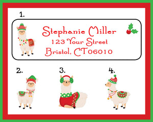 Christmas Llamas Return Address Labels, Personalized, Christmas Gift Tags