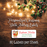 Personalized CHRISTMAS SLOTH Return Address Labels or Gift Labels - J & S Graphics