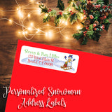 Personalized Cute Christmas and Holiday SNOWMEN Address Labels, Return Address Labels