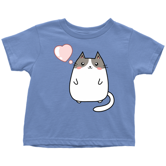 Cute KAWAII CAT with Heart Toddler T-Shirt