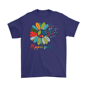 HIPPIE SOUL Peace sign and Flowers Unisex T-Shirt