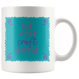 Eat, Sleep, Craft, Repeat 11oz COFFEE MUG - J & S Graphics