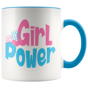 GIRL POWER 11oz Accent Color Coffee Mug - J & S Graphics