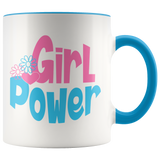 GIRL POWER 11oz Accent Color Coffee Mug - J & S Graphics