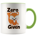 ZERO FOX GIVEN 11 oz White Color Accent Coffee Mug - J & S Graphics