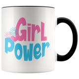 GIRL POWER 11oz Accent Color Coffee Mug - J & S Graphics