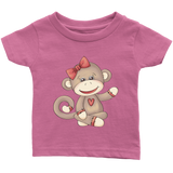 GIRL SOCK MONKEY Infant T-Shirt - J & S Graphics