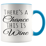 There's a Chance this is Wine Color Accent COFFEE MUG
