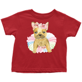 Adorable French Bulldog in TuTu, Frenchie Toddler T-Shirt